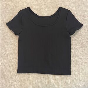 Athleta Classic Black Ribbed Tee